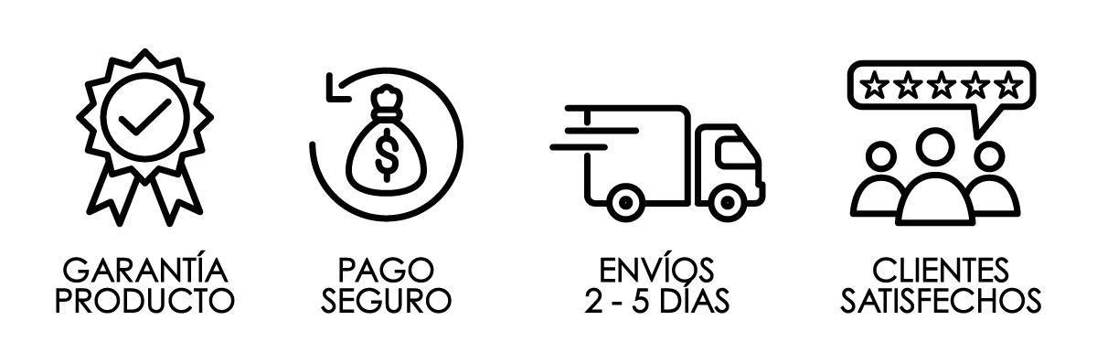 Beneficios Pastas: garantía 365 días, devolución de dinero, envíos 2–5 días, clientes satisfechos